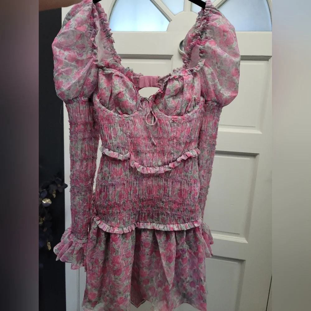 π For Love & Lemons Oakley Mini Dress Size Small πͺ»π·πΌπ»πͺ· NWT - Picture 16 of 16